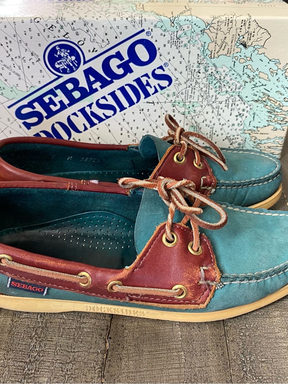 Sebago Docksides Portland Spinnaker Tri-Color Leather Boat Shoes Women’s Size 8